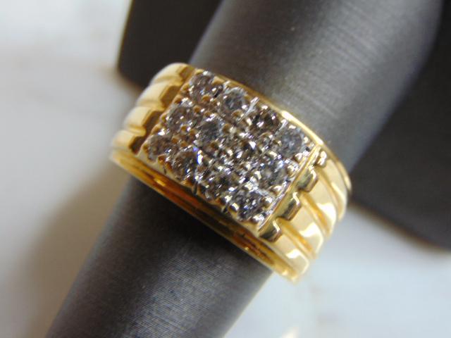 Mens Vintage Estate 14K Yellow Gold & Diamond Ring (1 of 5)