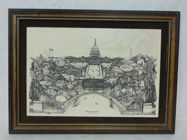 LIMITED EDITION ENGRAVED COLLAGE OF WASHINGTON D.C. (1 of 8)