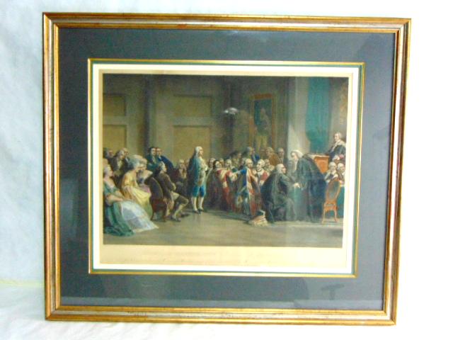 ANTIQUE BEN FRANKLIN ENGRAVING BEFORE THE LORDS (1 of 9)