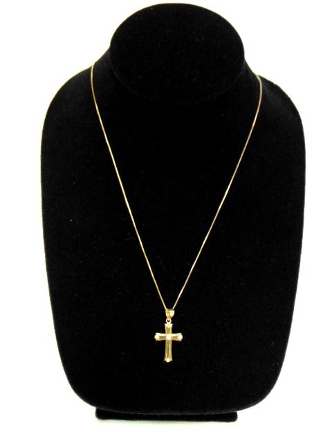 14K Yellow Gold Chain Necklace & Religious Crucifix (1 of 4)