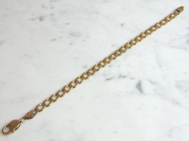 Mens Vintage Estate 14K Yellow Gold Chain Bracelet (1 of 3)