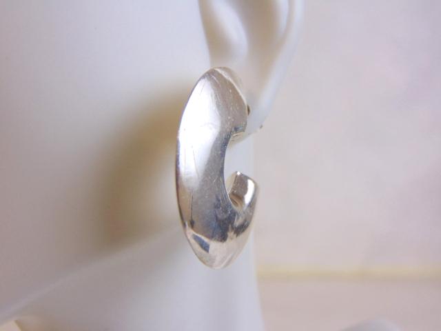 Womens Vintage Sterling Silver Open Hoop Stick Earrings (1 of 4)