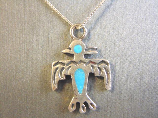 Sterling Silver Necklace W/ Southwestern Pendant (1 of 3)