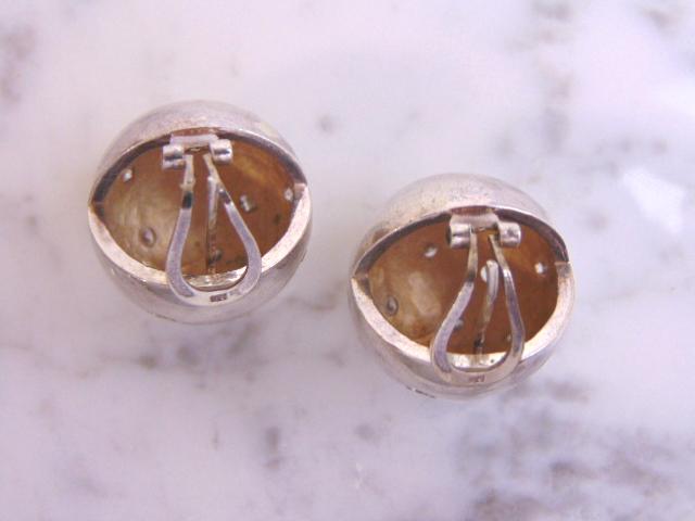 Womens Sterling Silver Modernist Sphere Earrings (1 of 3)