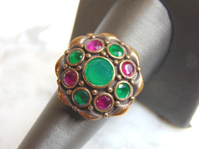 Womens Vintage Estate Sterling Silver Multi Stone Ring (1 of 4)