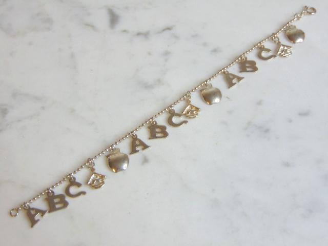 Women Sterling Silver ABC Charm Bracelet (1 of 3)