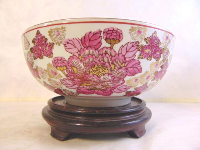 VINTAGE JAPANESE  HAND PAINTED GOLD IMARI FLORAL BOWL (1 of 5)