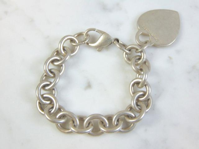Womens Sterling Tiffany & Co Heart Charm Bracelet (1 of 4)