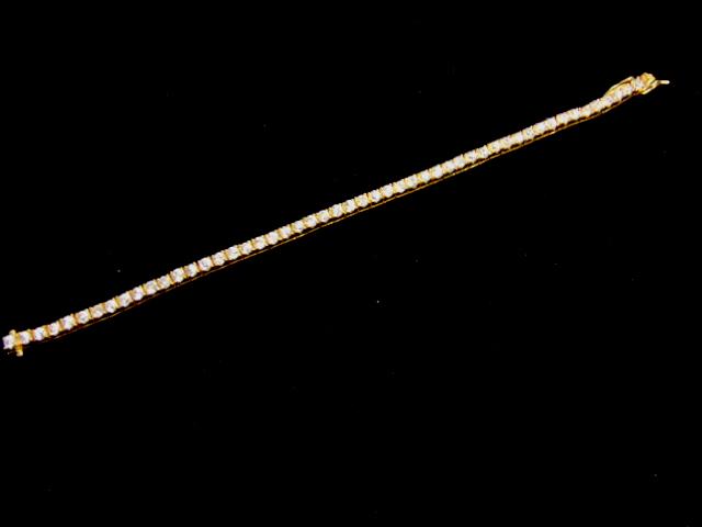 Vintage Sterling Silver Gold Tone Tennis Bracelet (1 of 3)