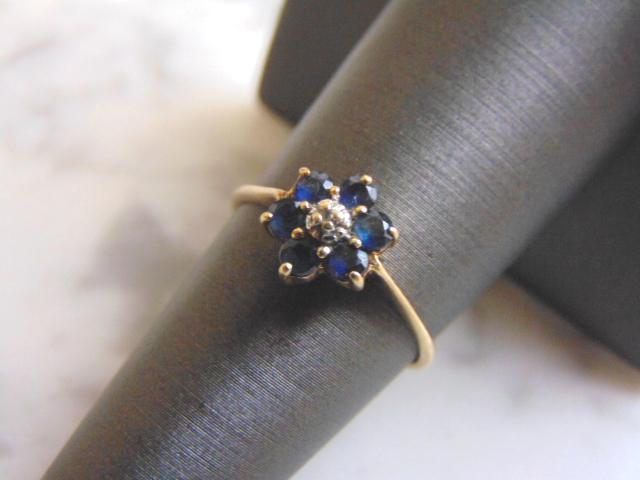 Womens Vintage Estate 10k Gold Sapphire Ring (1 of 4)
