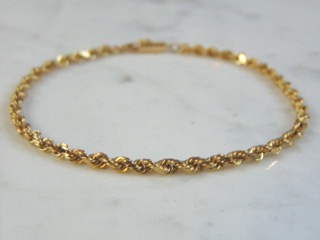Womens Vintage 14K Yellow Gold Rope Bracelet (1 of 3)
