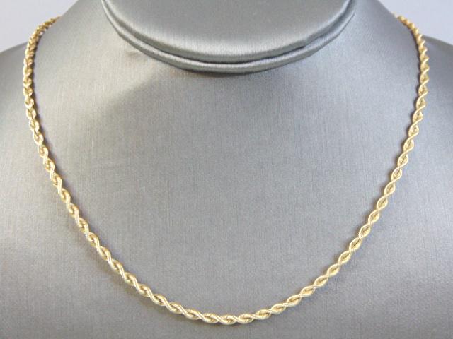 Vintage Estate 14k Yellow Gold Peruvian Rope Necklace