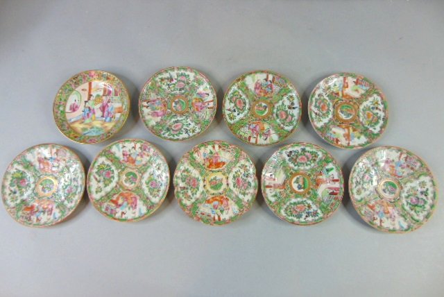 Lot of Chinese Rose Medallion Porcelain Dessert Plates (1 of 10)