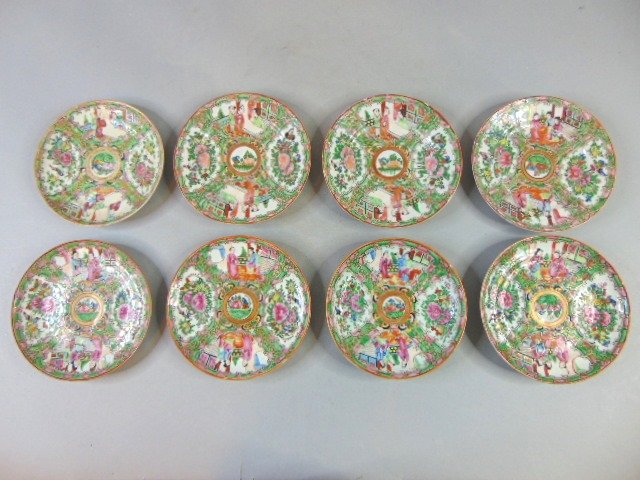 Lot of Chinese Rose Medallion Porcelain Dessert Plates (1 of 10)