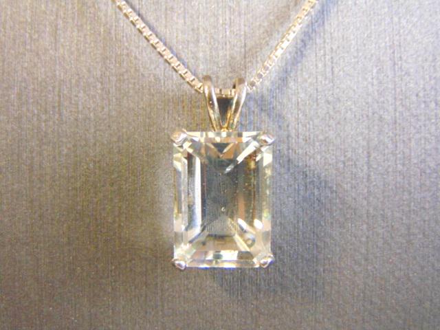 Womens Sterling Silver Necklace W/ CZ Crystal Pendant (1 of 3)