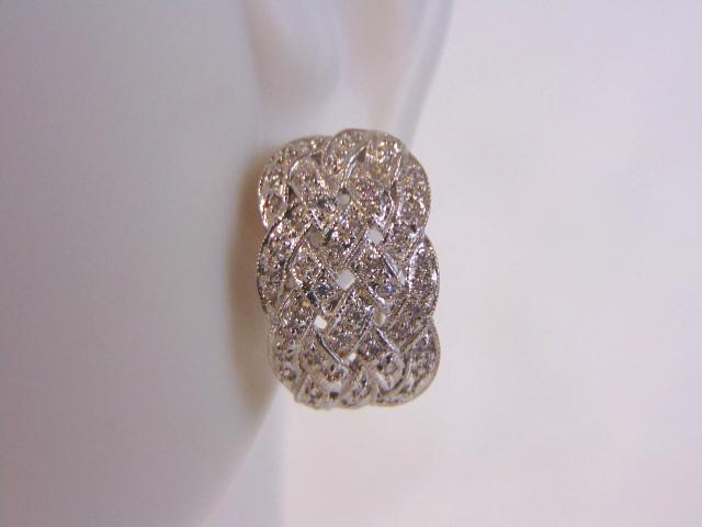 Womens Vintage Sterling Silver Earrings w/ CZ Stones (1 of 4)