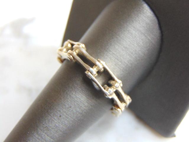 Mens Vintage Estate Sterling Silver Chain Ring (1 of 3)