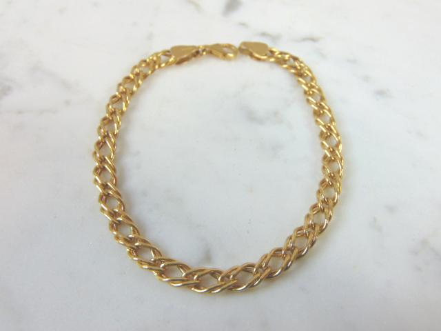 Womens Vintage 14K Yellow Gold Italian Chain Bracelet (1 of 3)