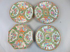 Lot of 4 Porcelain Rose Medallion Dessert Plates (1 of 10)