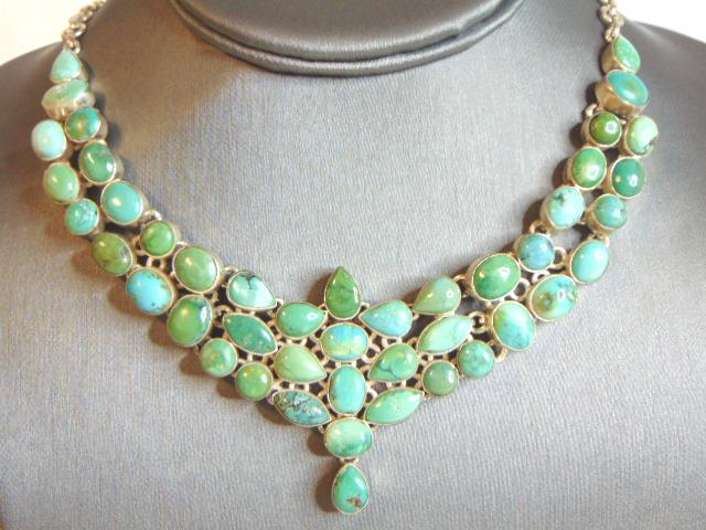 Womens Vintage Sterling Silver Turquoise Necklace (1 of 2)