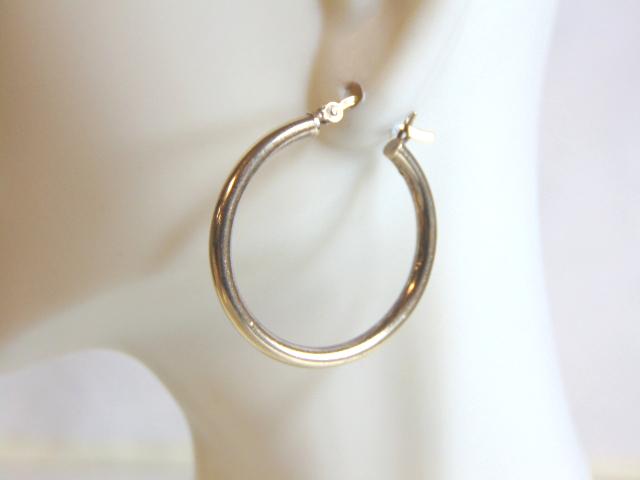 Womens Vintage Sterling Silver Gold Tone Hoop Earrings (1 of 3)