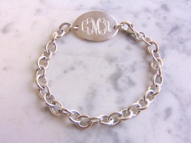Vintage Estate Sterling Silver Chain Link ID Bracelet (1 of 2)