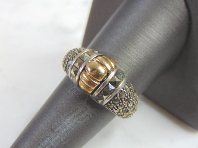 Womens Vintage Estate 18K Gold & Sterling Silver Ring (1 of 4)