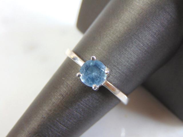 Womens Vintage Estate Sterling Silver Aquamarine Ring (1 of 4)