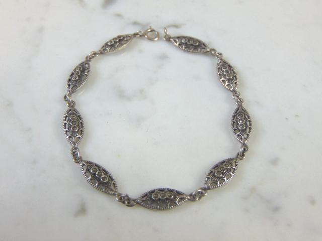 Womens Vintage Estate .925 Sterling Silver Bracelet (1 of 4)