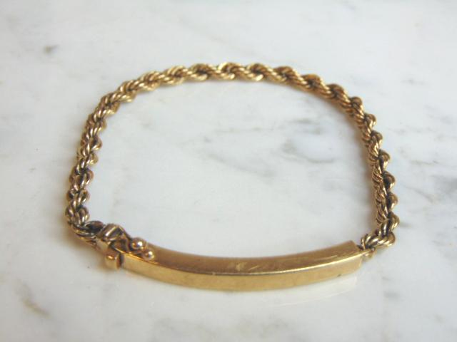 Vintage Estate 14K Yellow Gold Chain ID Bracelet (1 of 3)