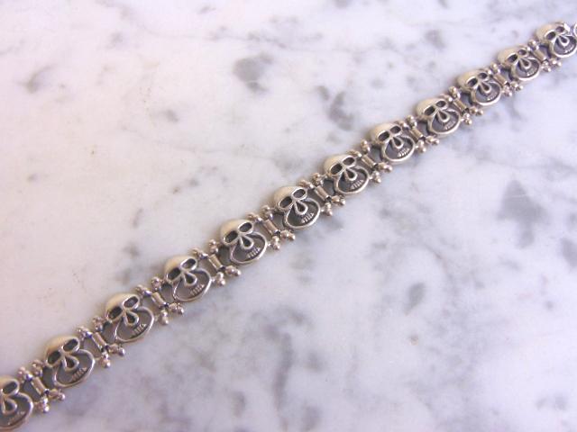 Sterling Silver Gothic Skull Chain Link Bracelet (1 of 4)