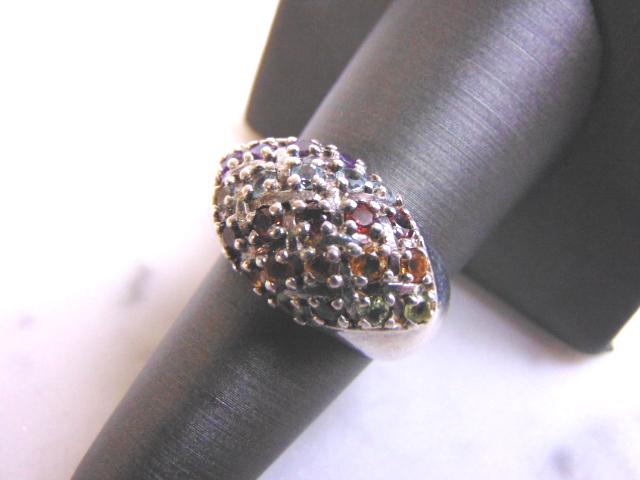 Womens Vintage Sterling Silver Ring w/ Multiple Stones (1 of 4)