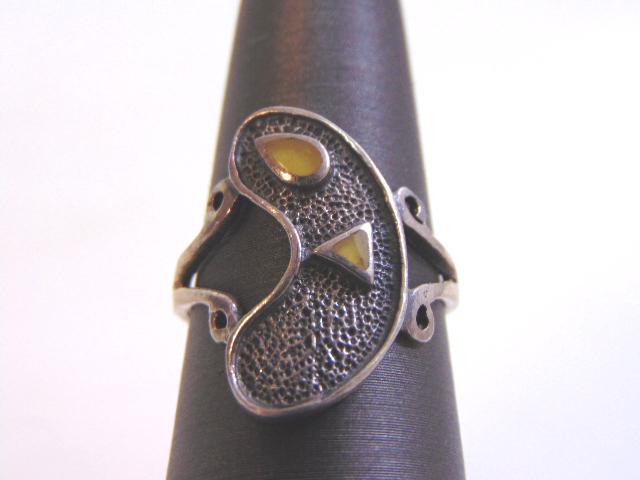 Womens Vintage Sterling Silver Modern Abstract Ring (1 of 4)