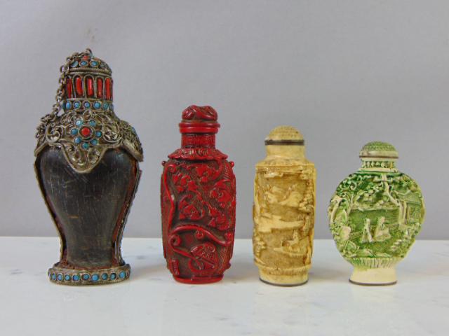 Lot of 4 Vintage Antique Chinese Snuff Bottles Qianlong (1 of 8)