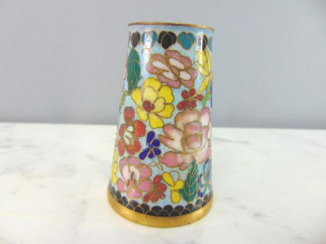 Vintage Chinese Floral Cloisonne Bud Vase (1 of 5)