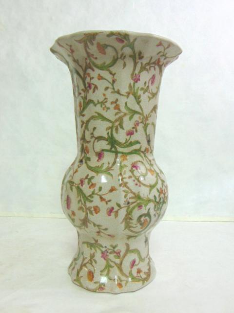 FLORAL VICTORIAN ART NOUVEAU PORCELAIN VASE (1 of 6)