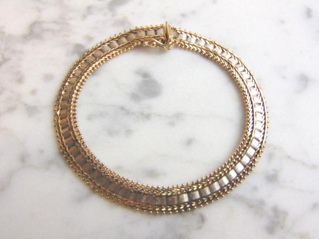 Womens Vintage Estate 14K Yellow & White Gold Bracelet (1 of 4)