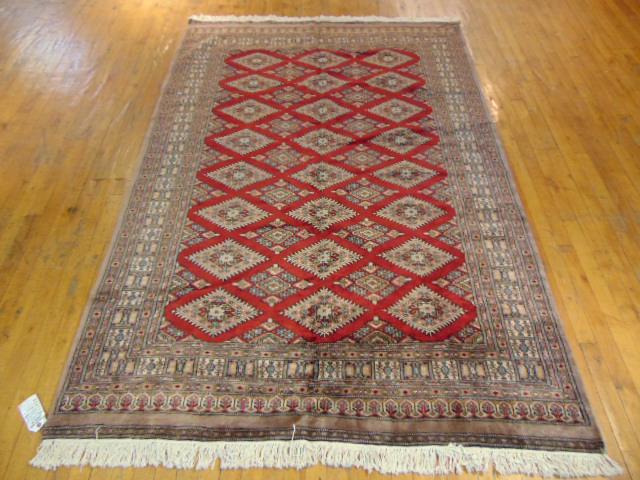 Vintage Semi-Antique Handmade Bokhara Jaldar Design Rug (1 of 8)