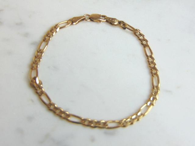 Womens Vintage Estate 14K Gold Chain Link Bracelet (1 of 2)