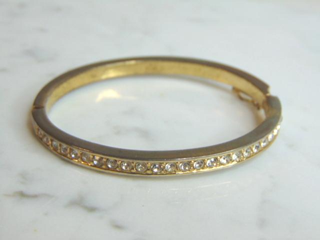 Womens Sterling Silver Gold Tone Bangle Bracelet (1 of 4)