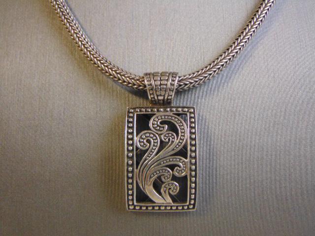 Womens Vintage Sterling Silver Necklace w/ Pendant (1 of 3)