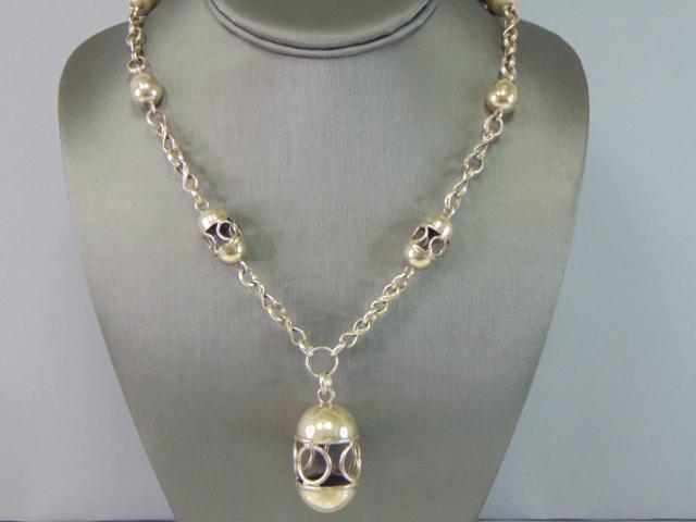 Womens Vintage Sterling Silver Modernist Necklace (1 of 3)