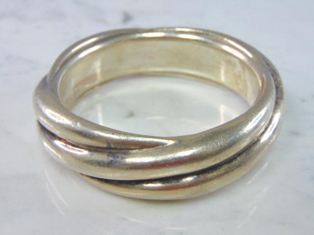 Womens Vintage Sterling Silver Modernist Bracelet (1 of 3)