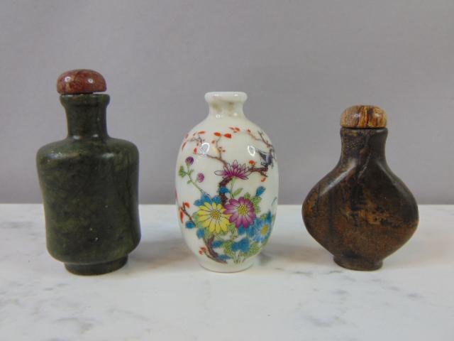 Lot of 3 Vintage Antique Chinese Snuff Bottles Kangxi (1 of 4)