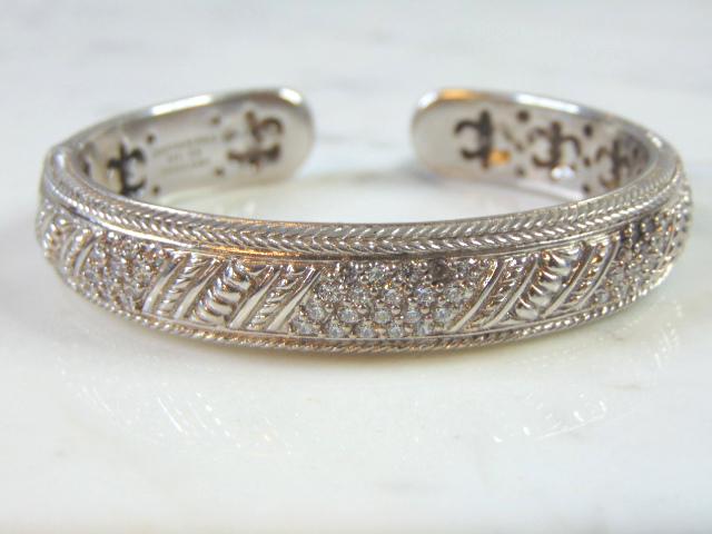Womens Sterling Silver Judith Ripka CZ Cuff Bracelet (1 of 4)