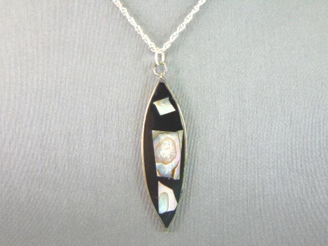 Womens Vintage Estate Sterling Silver MOP Necklace (1 of 3)
