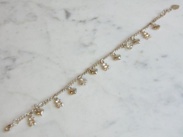 Womens Sterling Silver Charm Bracelet (1 of 3)