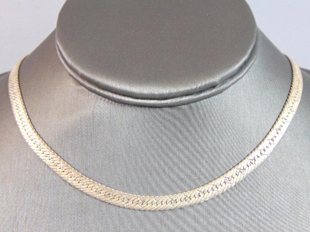 Womens Sterling Silver Italian Herringbone Necklace (1 of 2)