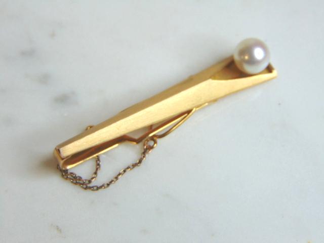 Women's Vintage Estate 14k Gold Scarf Tie Clip (1 of 2)