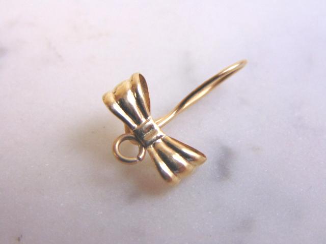 Womens Single Vintage Estate 14K Gold Dangle Earring (1 of 2)